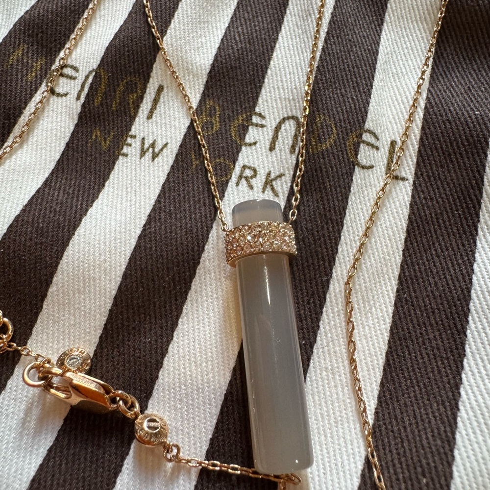 Henri Bendel Rose Gold Necklace with Crystal Pendant - Picture 2 of 3